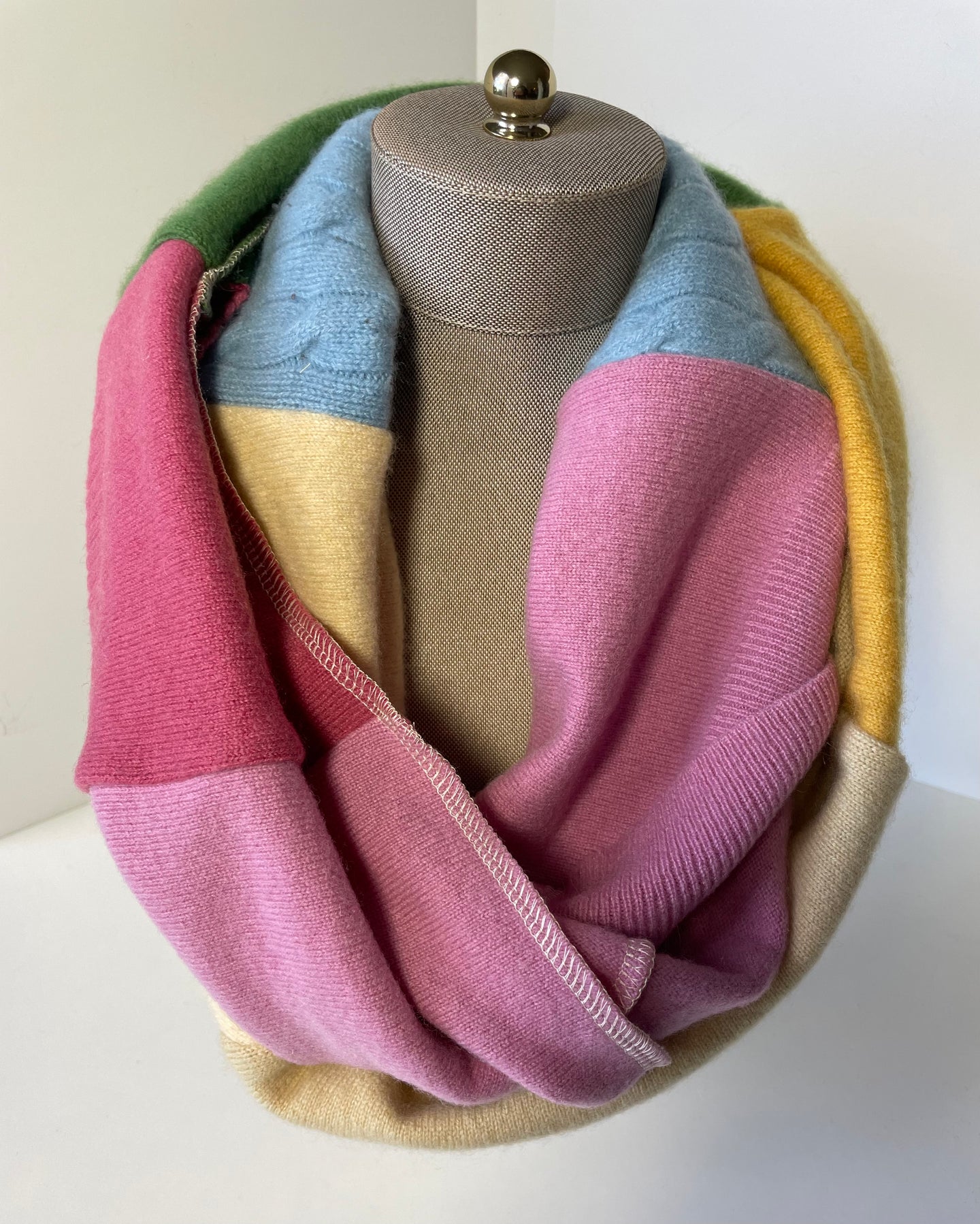 Pink/Blue/Yellow/Green Infinity Cashmere Scarf