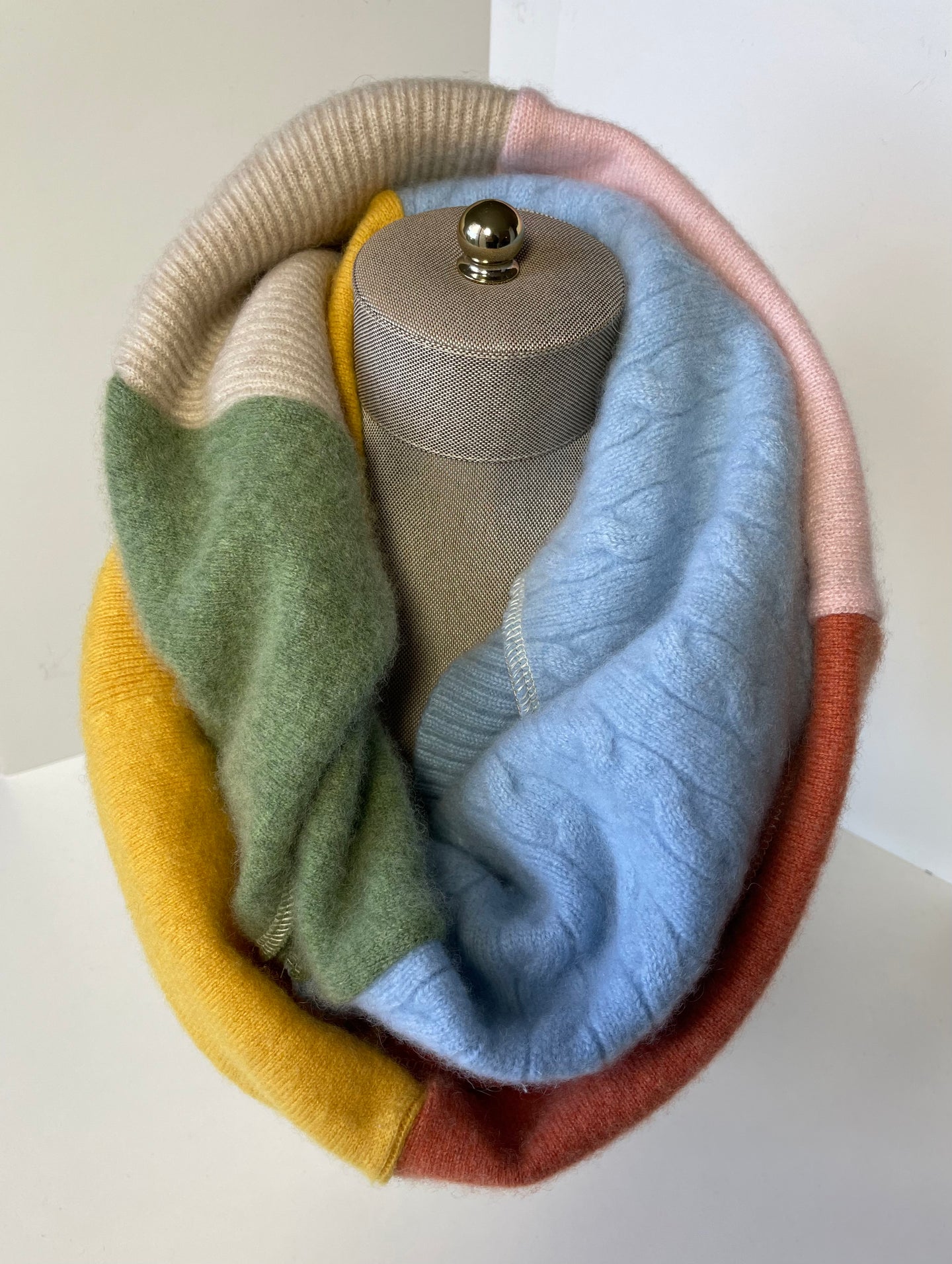 Peach/Yellow/Beige/Orange/Green/Blue Infinity Cashmere Scarf