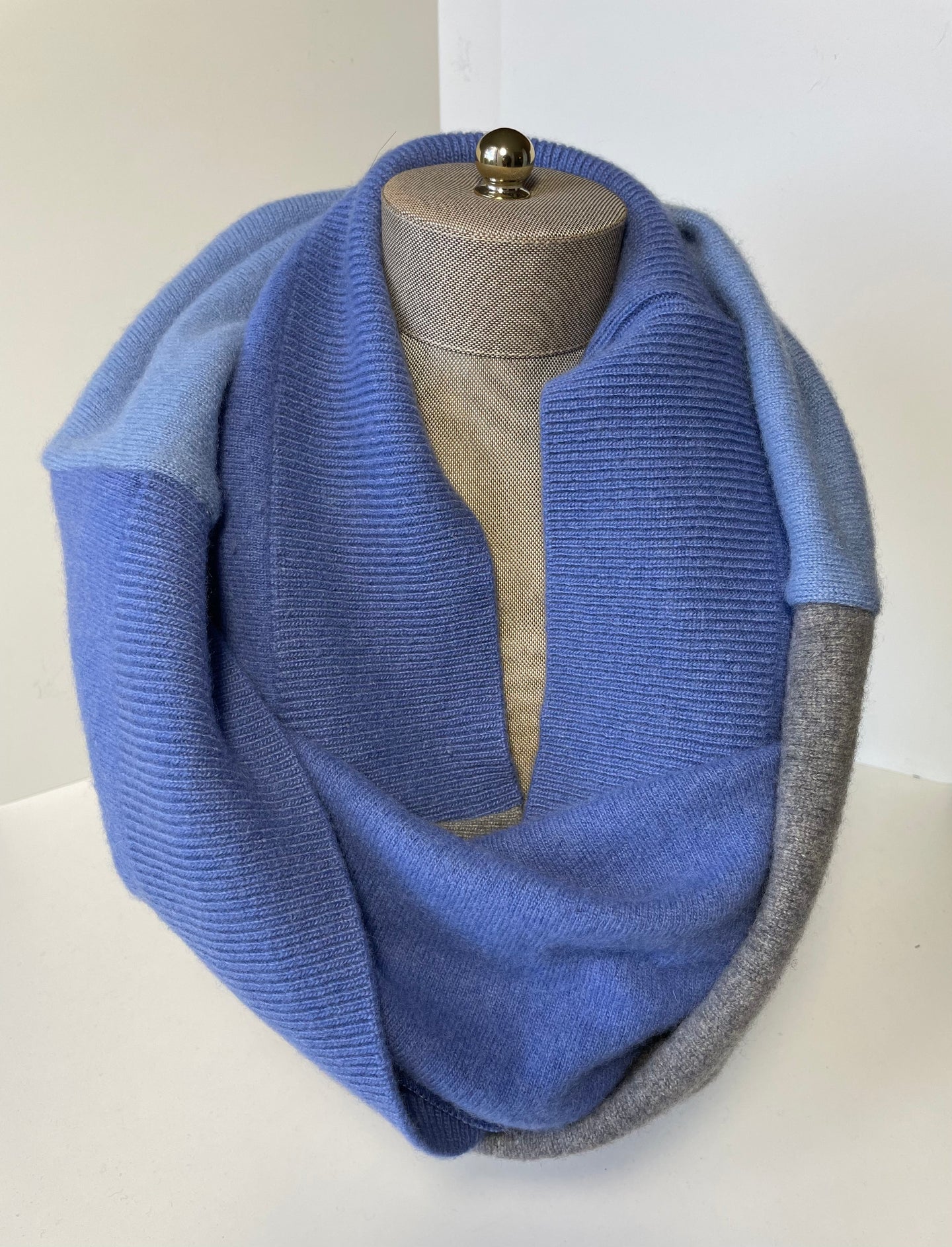 Periwinkle & Gray Infinity Cashmere Scarf