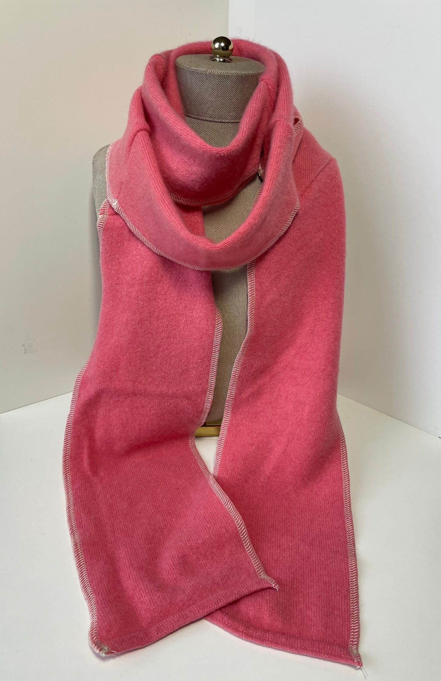 Watermelon Pink Long Cashmere Scarf