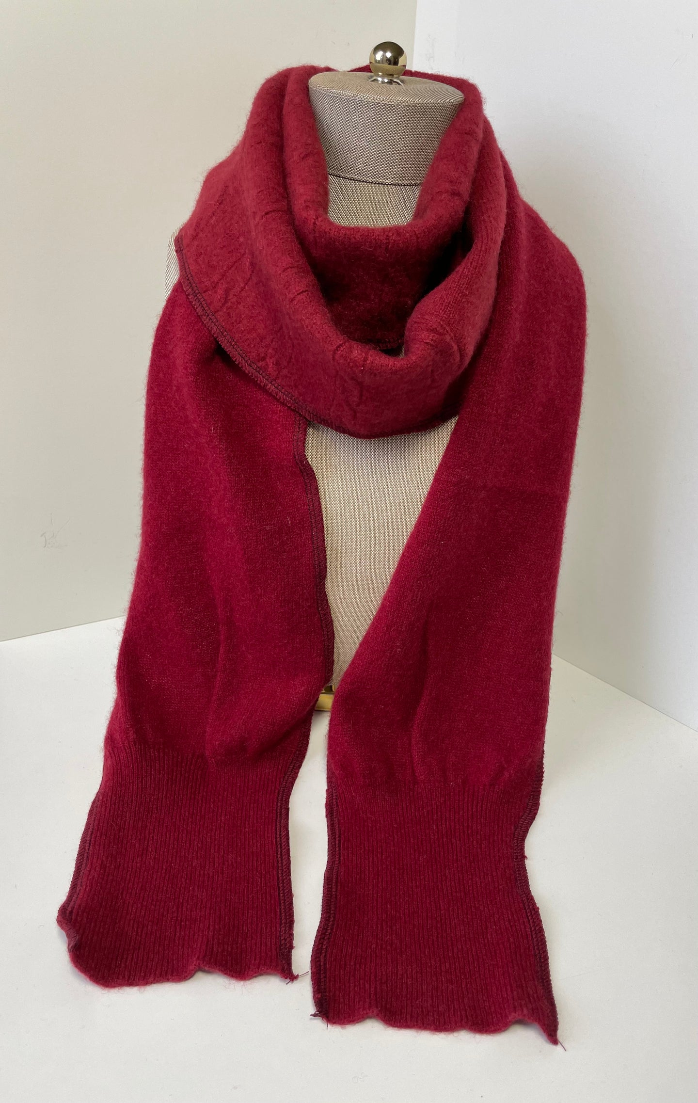 Burgundy Long Cashmere Scarf