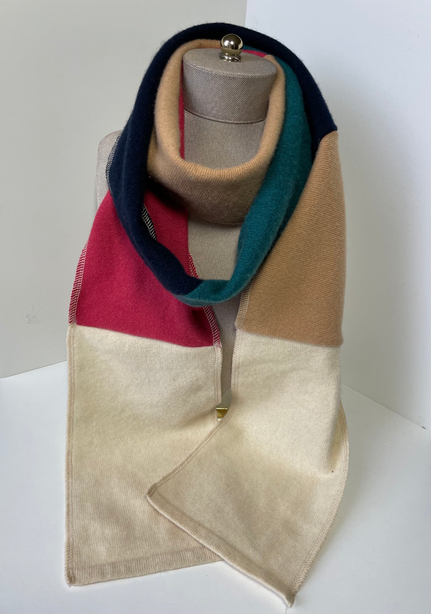 Cream/Pink/Navy/Jade/Beige Long Cashmere Scarf